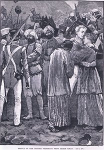 Redding van de Britse gevangenen van Akbar Khan AD 1842 door S. Paget